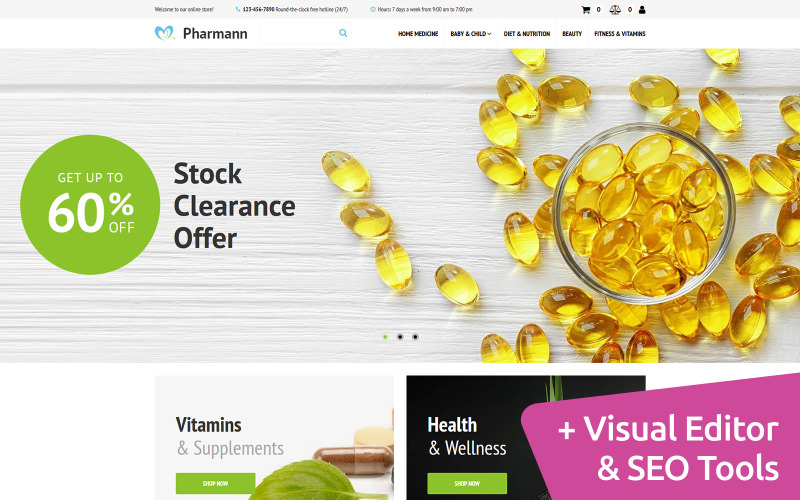 Drug Store MotoCMS Ecommerce Template