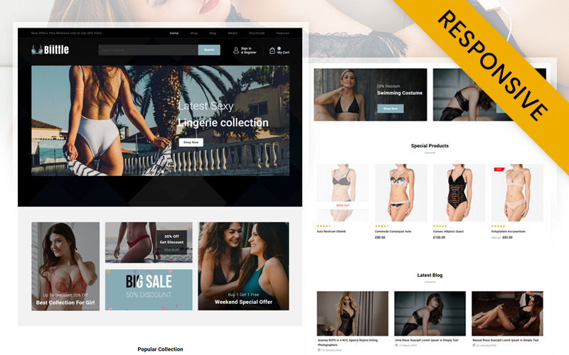 тема магазина нижнего белья woocommerce