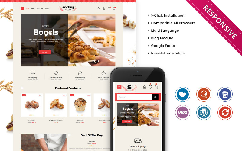 The Bakery Store Responsive WooCommerce Theme