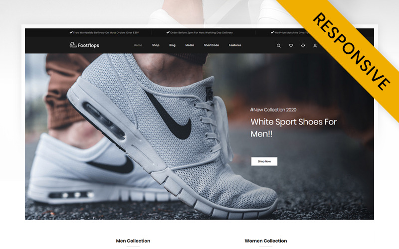 интернет магазин обуви woocommerce тема
