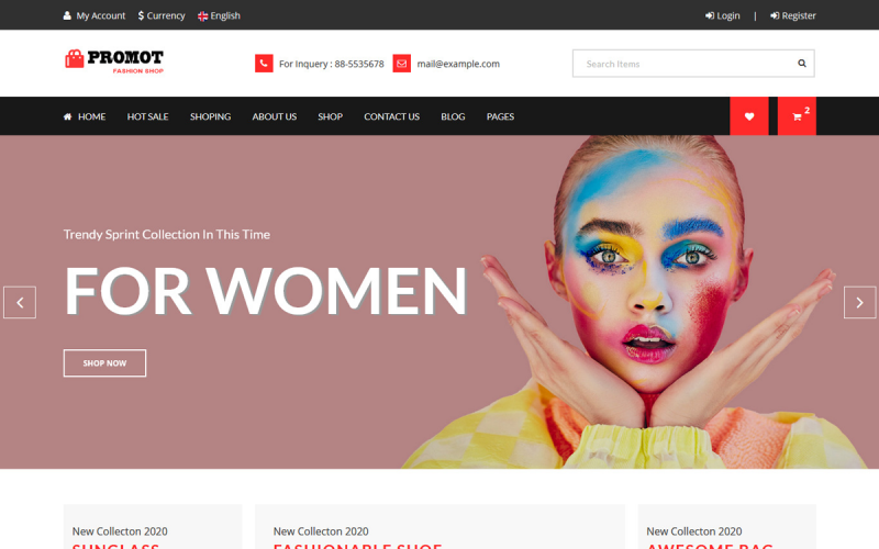 promot fashion shop bootstrap шаблон сайта