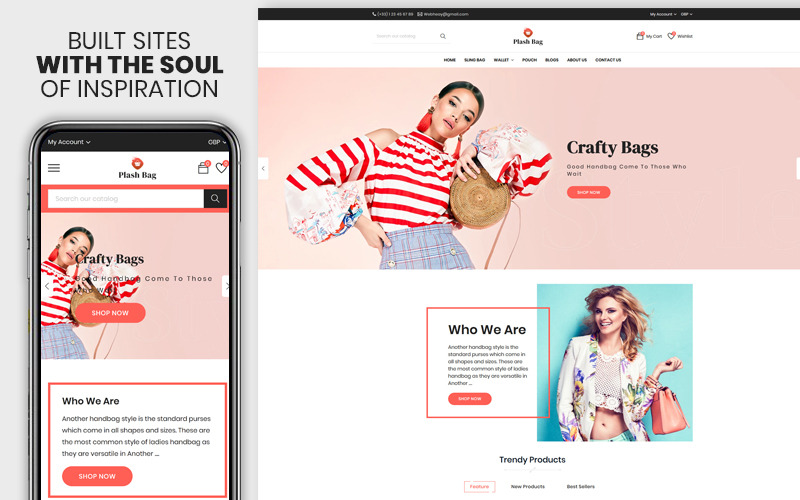 сумка и мода отзывчивая тема shopify