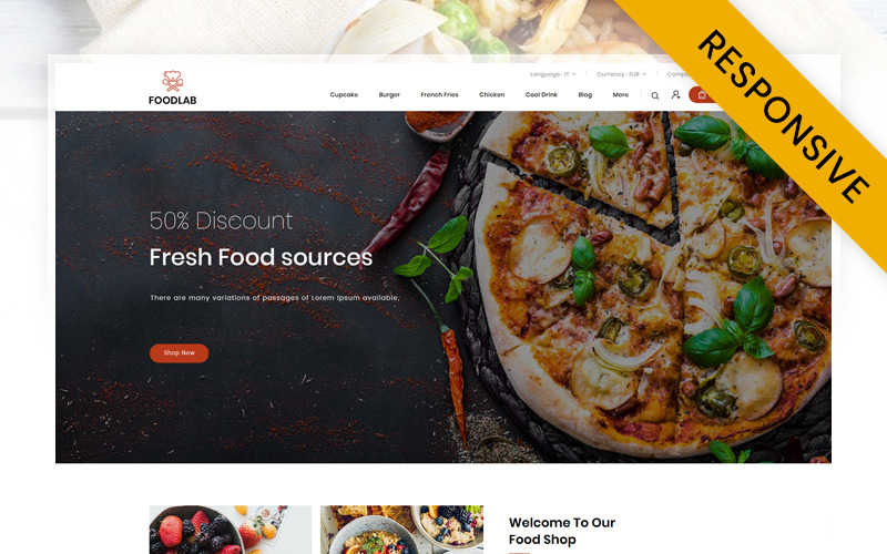 ресторан магазин prestashop тема