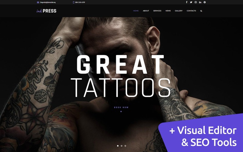 тату салон moto cms 3 шаблон