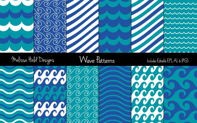Download Pattern "Wave Vector Background Pattern" / Wave Vector Background Pattern - Pattern на тему графика wae,blue,aqua,turquoise,wavy,stripe,ocean,nautical,beach,summer,scallop,vector,pattern,printable,fabric,textile,design,background,backdrop,swimsuit