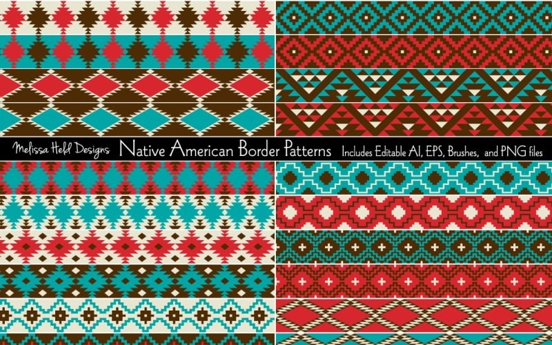 Download Pattern "Native American Border Pattern" / Native American Border Pattern - Pattern на тему графика paper,printable,vector,graphic,print,brush,border,stripe,native american,geometric,abstract,southwest,tribal,primitive,red,blue,repeat pattern,repeating pattern,simple,brown