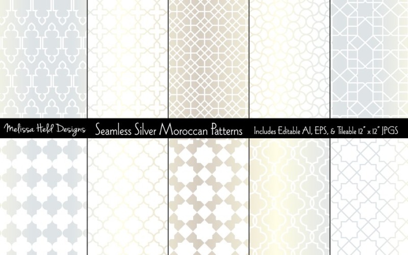 Download Pattern "Seamless Silver Moroccan Pattern" / Seamless Silver Moroccan Pattern - Pattern на тему графика moroccan,middle eastern,tile,floor,intricate,ornate,geometric,abstract,arabian,turkish,arabic,silver,metallic,vector,pattern,seamless,repeat,decorative,design,background