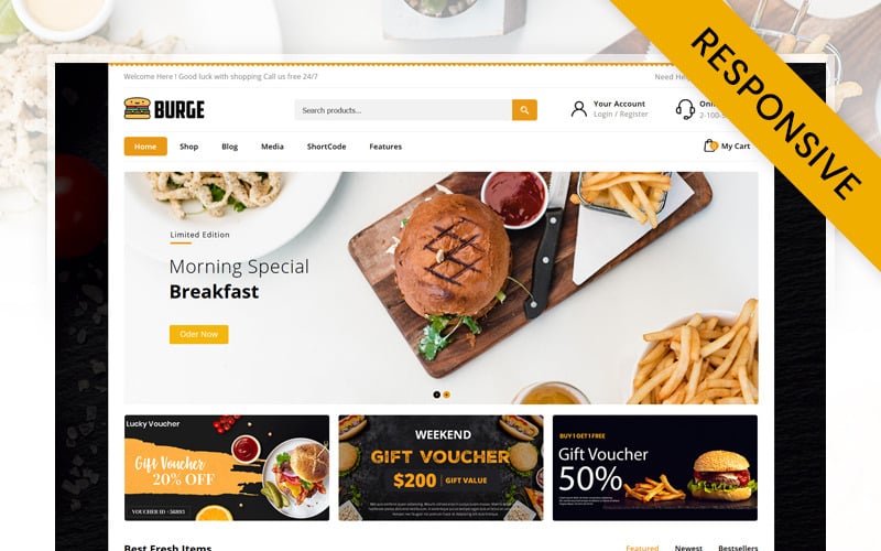 тема магазина быстрого питания woocommerce