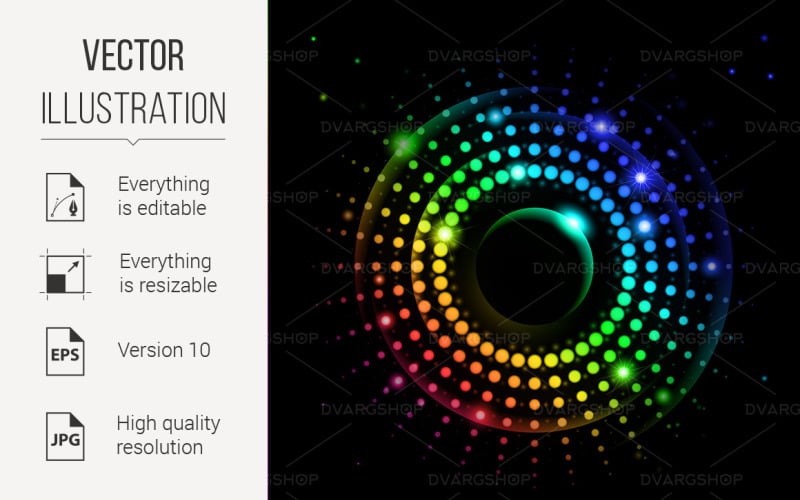 Download Vector "Abstract Rainbow Ray #2 - Vector Image" / Abstract Rainbow Ray #2 - Vector Image - Vector на тему графика ray,rainbow,background,black,swirl,light,line,abstract,flow,wind,art,decoration,vector,design,paint,decorative,color,digital,night,idea