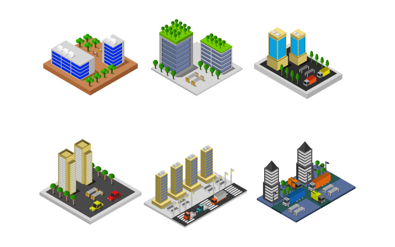 Download Vector "Isometric Building Set - Vector Image" / Isometric Building Set - Vector Image - Vector на тему графика apartment,illustration,urban,residential,business,set,factory,architecture,map,vector,construction,design,street,house,icon,concept,city,skyscraper,isometric,element