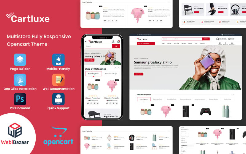 универсальный шаблон opencart супермаркета