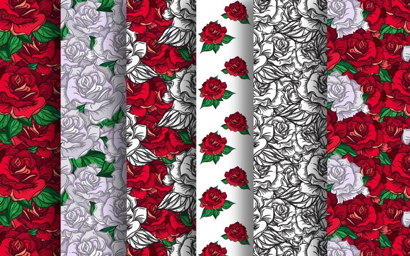 Download Pattern "Romantic Roses Pattern" / Romantic Roses Pattern - Pattern на тему графика wedding,invitation,invite,card,vintage,label,poster,template,retro,greeting,romantic,chic,nature,postcard,vector,floral,luxury,love,fabric,grand,tattoo,brochure,holiday,ornament,decoration,fl