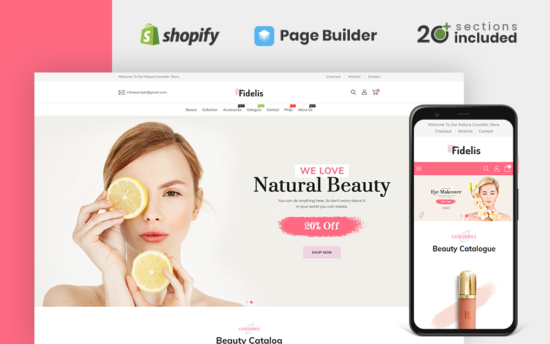 fidelis cosmetics store shopify тема