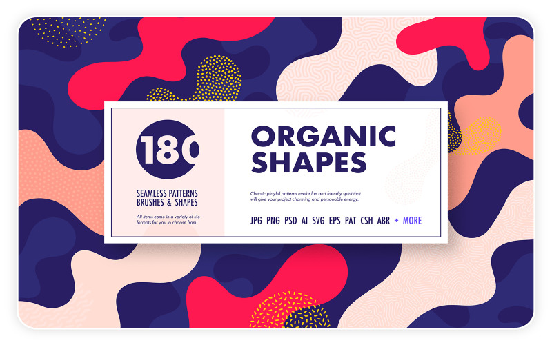 Download Pattern "Organic shapes bundle – 180 seamless textures, brushes &amp; design elements Pattern" / Organic shapes bundle – 180 seamless textures, brushes &amp; design elements Pattern - Pattern на тему графика seamless,texture,organic,brush,pattern,background,abstract,vector,natural,branding,packaging,surface,nature,scattered,repeating,decorative