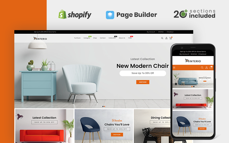 interio мебельный магазин shopify тема