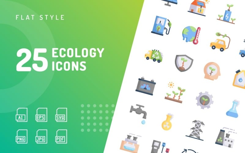 Download Набор иконок "Ecology Flat Icon Set" / Ecology Flat Icon Set - Набор иконок на тему nature icon,icon set,design,vector,vector set