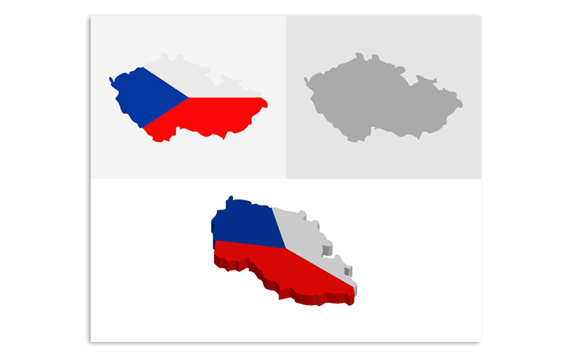 Download Vector "3D and Flat Czech Republic Map - Vector Image" / 3D and Flat Czech Republic Map - Vector Image - Vector на тему графика atlas,border,capitals,cartography,chart,company,countries,country,dotted map,education,geography,headquarters,infographic,infographic map,layered,map,ocean,pins,route,stripes