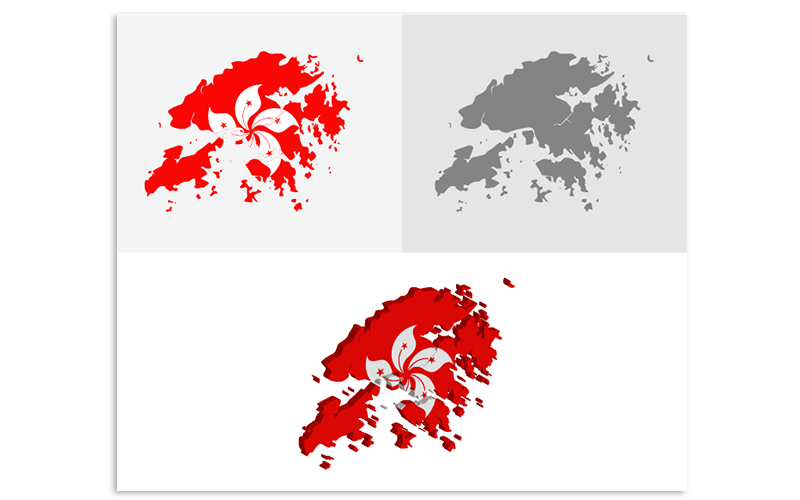 Download Vector "3D and Flat Hong Kong Map - Vector Image" / 3D and Flat Hong Kong Map - Vector Image - Vector на тему графика atlas,border,capitals,cartography,chart,company,countries,country,dotted map,education,geography,headquarters,infographic,infographic map,layered,map,ocean,pins,route,stripes