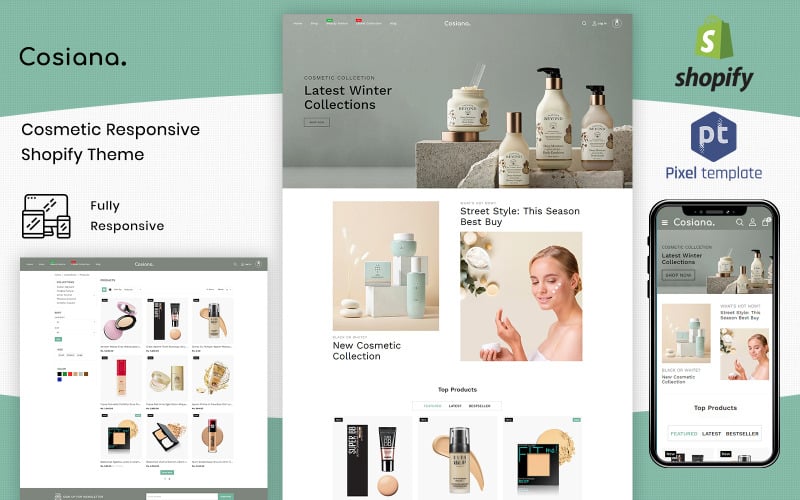 косметика электронная коммерция shopify тема