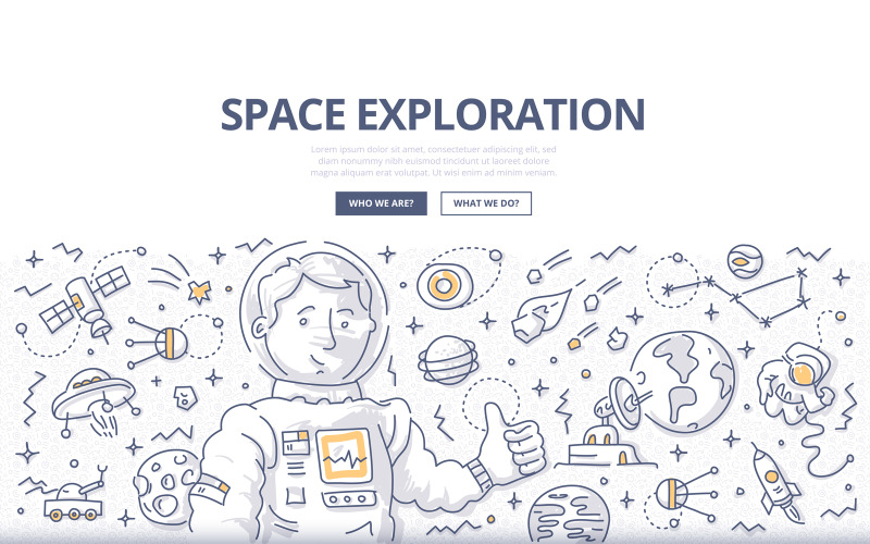 Download Vector "Space Exploration Doodle Concept - Vector Image" / Space Exploration Doodle Concept - Vector Image - Vector на тему графика vector,abstract,moon,planet,space,spaceship,cosmos,universe,exploration,satellite,doodle,rocket,astronomy,astronaut,concept,mission,station,comet,discovery,meteorite