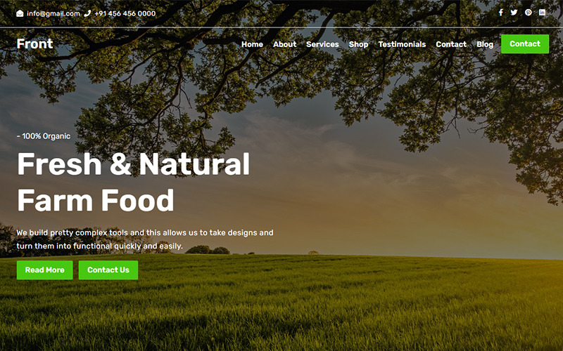 шаблон целевой страницы agriculture &amp; organic landing page