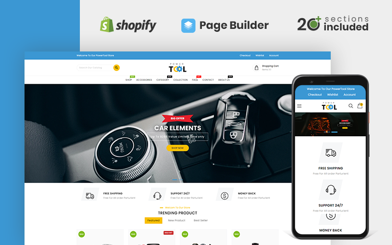 Power Tools and Accessories Store Shopify Theme