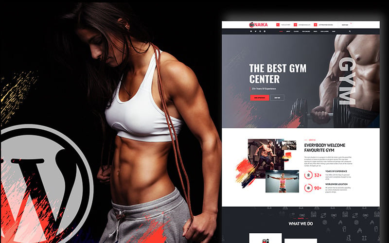 naika fitness gym shop wordpress тема