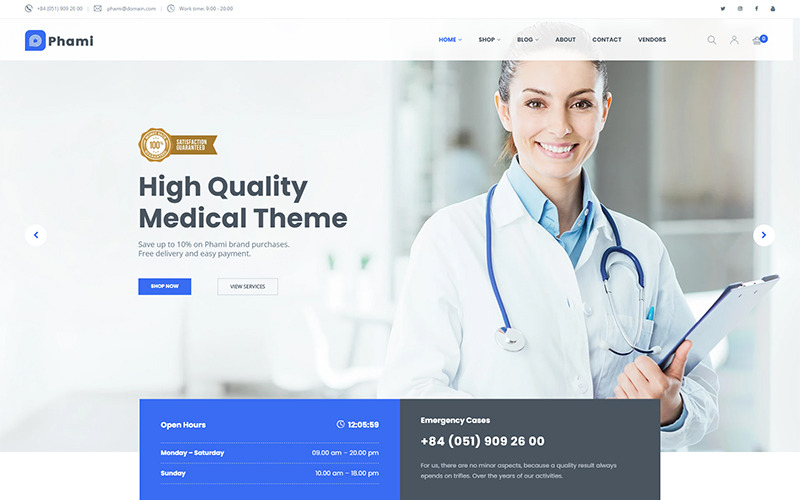 phami – medical &amp; health shopify theme