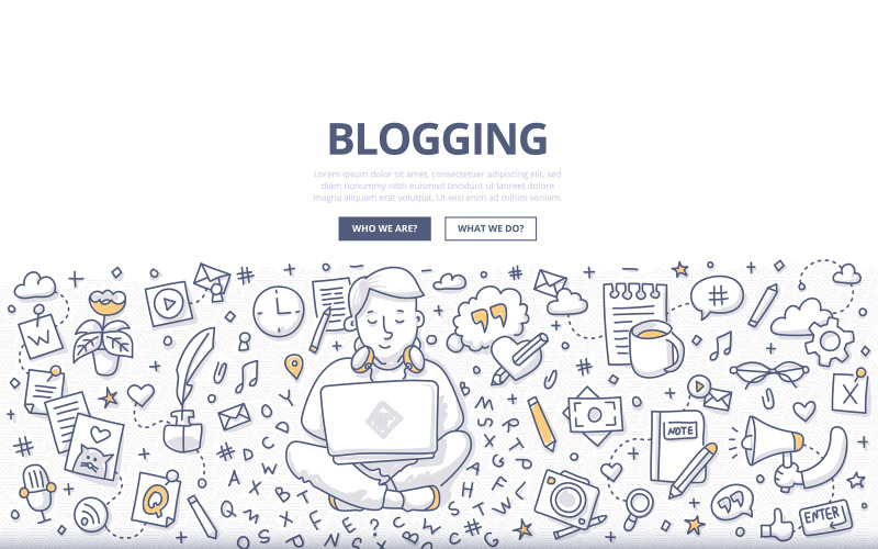Download Vector "Blogging Doodle Concept - Vector Image" / Blogging Doodle Concept - Vector Image - Vector на тему графика blog,writing,blogger,blogging,business,social media,publishing,education,message,computer,online,information,laptop,process,entrepreneur,concept,sharing,workflow,commenting,creating content