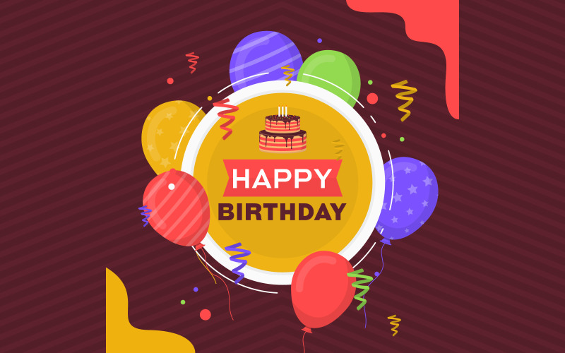 Download Background "Banner Birthday Celebration Background" / Banner Birthday Celebration Background - Background на тему графика happy,birthday,celebration,party,balloon,cake,banner,greeting,card,illustration,vector,celebrate,background,confetti,anniversary,template,poster,birth,day,abstract