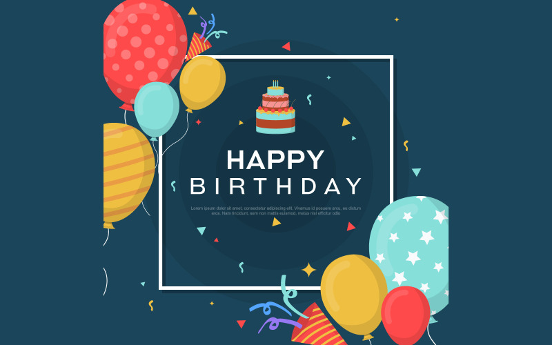 Download Background "Happy Birthday Celebration Background" / Happy Birthday Celebration Background - Background на тему графика happy,birthday,celebration,party,balloon,cake,banner,greeting,card,illustration,vector,celebrate,background,confetti,anniversary,template,poster,birth,day,abstract