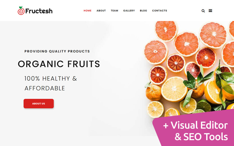 шаблон organic fruits moto cms 3