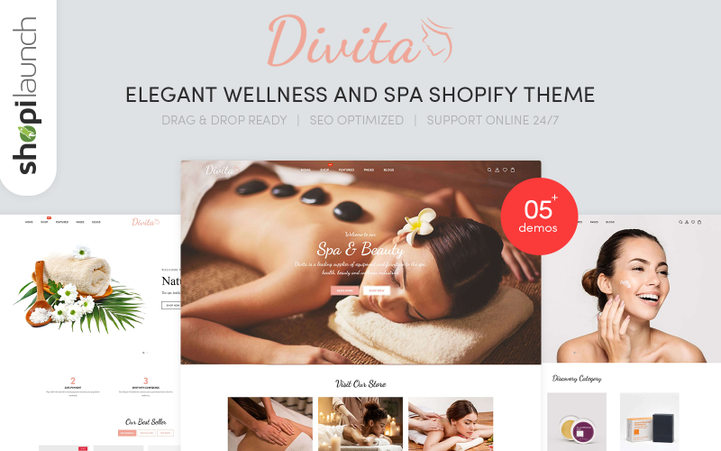 Elegant Wellness &amp; Spa Shopify Theme