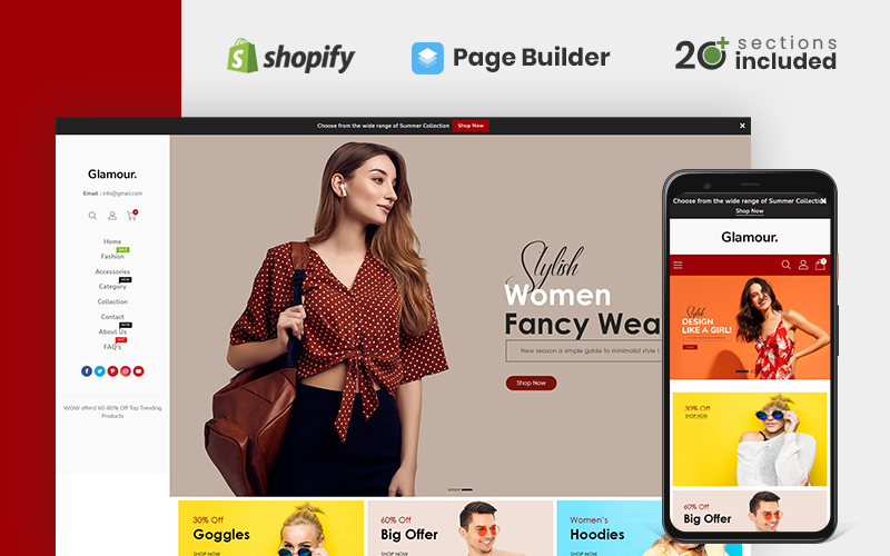 Glamour Fashion Store Shopify Theme