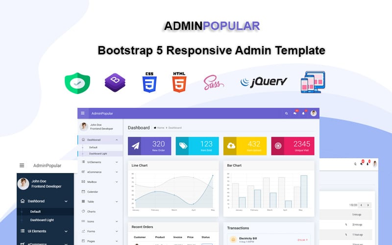 bootstrap 5 адаптивный шаблон администратора