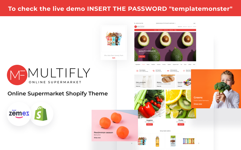 Online Supermarket Website Template Shopify Theme