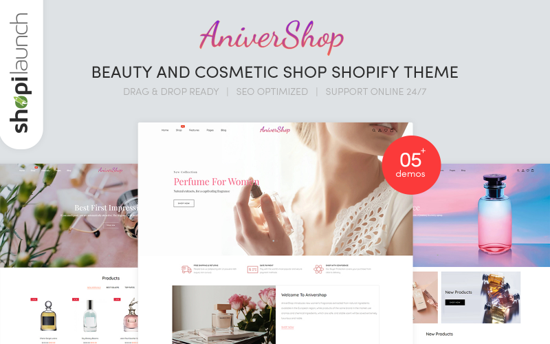 Beauty &amp; Cosmetics Shop Responsive Shopify Theme