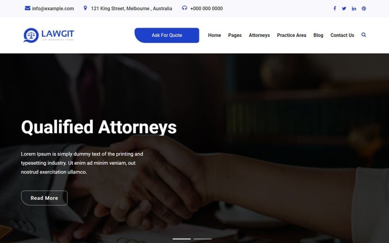 LawGit Law, Lawyer &amp; Attorney WordPress Theme