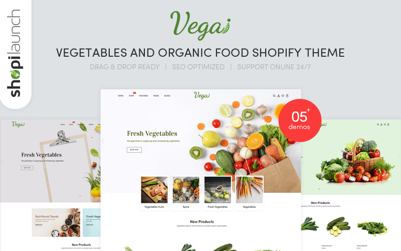 Vegetables And Organic Food eCommerce Shopify Theme
