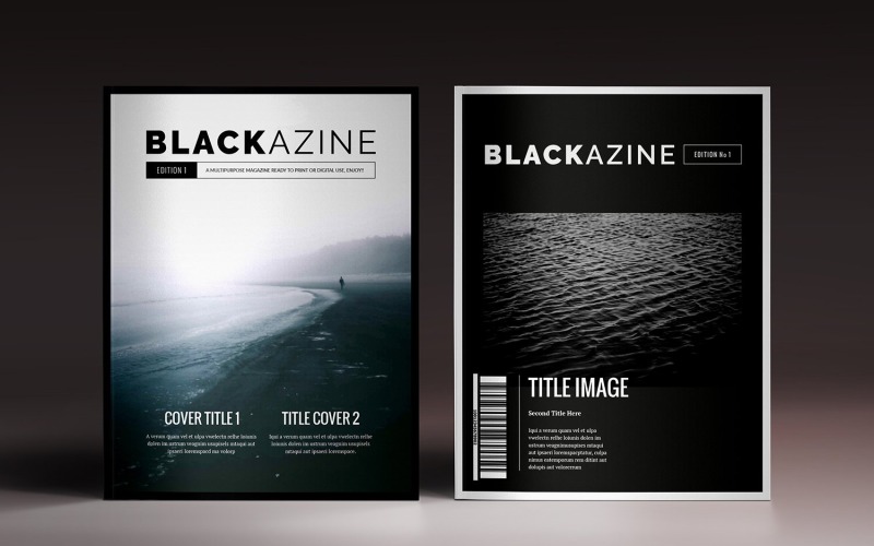 Download Magazine Template "Blackazine Magazine Template" / Blackazine Magazine Template - Magazine Template на тему искусство и культура dark,obscure,style,them,black,magazine,indesign,editorial,architecture,fashion,design,modern,brochure,booklet,pages,print,digital,pdf