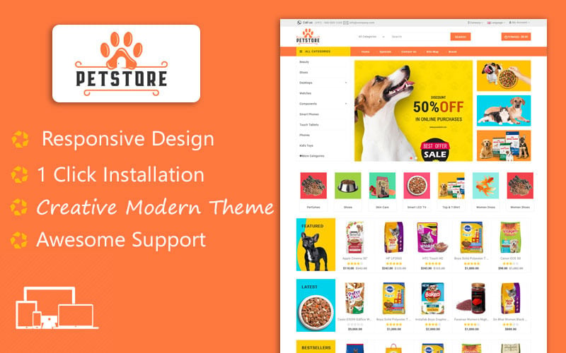 Animal and Pet Responsive OpenCart Template