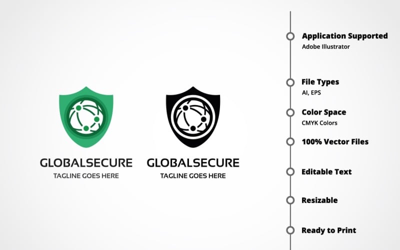 Download Шаблон логотипа "Global Secure Logo Template" / Global Secure Logo Template - Шаблон логотипа на тему графика business,capital,communication,core,corporate,creative,export,global,globe,identity,international,marketing,media,metric,network,networking,professional,protection,safe,safety