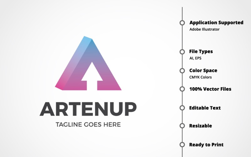 Download Шаблон логотипа "Letter A - Artenup Logo Template" / Letter A - Artenup Logo Template - Шаблон логотипа на тему графика a letter,a logo,app,agressive,destroyed,blue,grunge,trendy,youth,bold,brand,business,clean,colorful,corporate logo,creative,digital,forum,letter a,logo