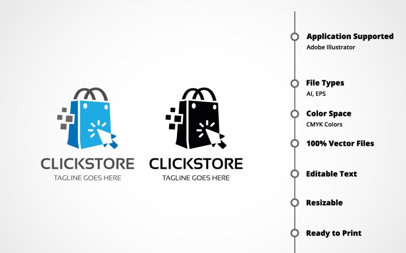 Download Шаблон логотипа "Store Logo Template" / Store Logo Template - Шаблон логотипа на тему графика bag,blue,commerce,ecommerce,online,photo,print,shopping,shutter,store