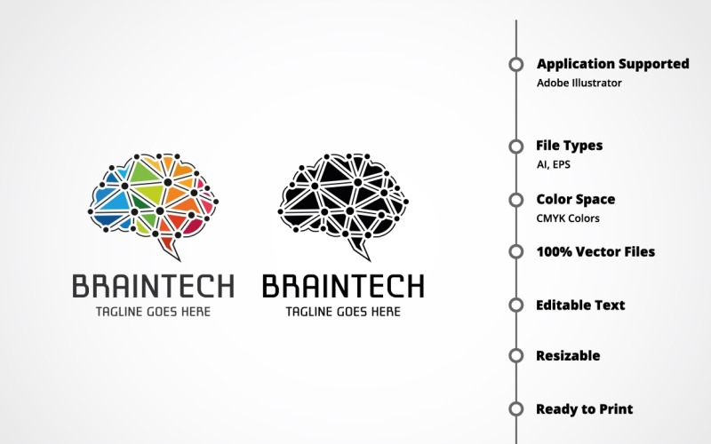 Download Шаблон логотипа "Braintech Logo Template" / Braintech Logo Template - Шаблон логотипа на тему графика brain,brain logo,computer,connect,creative,digi,digital,frame,human,innovation,intelligent,logo,mind,online,plexus,psd,psychology,science,smart,smart objects