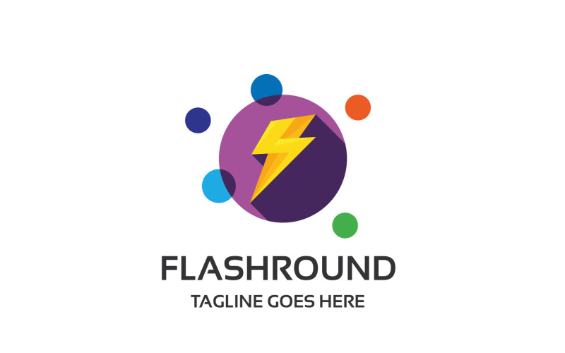 Download Шаблон логотипа "Flash Round Logo Template" / Flash Round Logo Template - Шаблон логотипа на тему графика bolt,brainstorm,brand,breaker,bright,burst,commercial,create,creation,creative,creativity,creator,electric,electric bolt,electrical,electrician,electricity,explosion,flash,idea