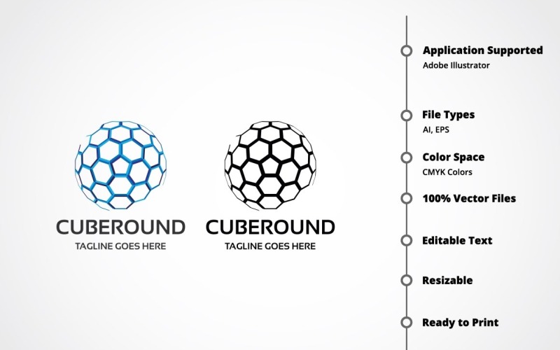 Download Шаблон логотипа "Cube Round Logo Template" / Cube Round Logo Template - Шаблон логотипа на тему графика 3d cube,brand,branding,creative,cube,designer,developer,hexagon,hexagonal,identity,logo design,logo template,modern,professional,round,studio,unique,vector,vector logo,visual identity