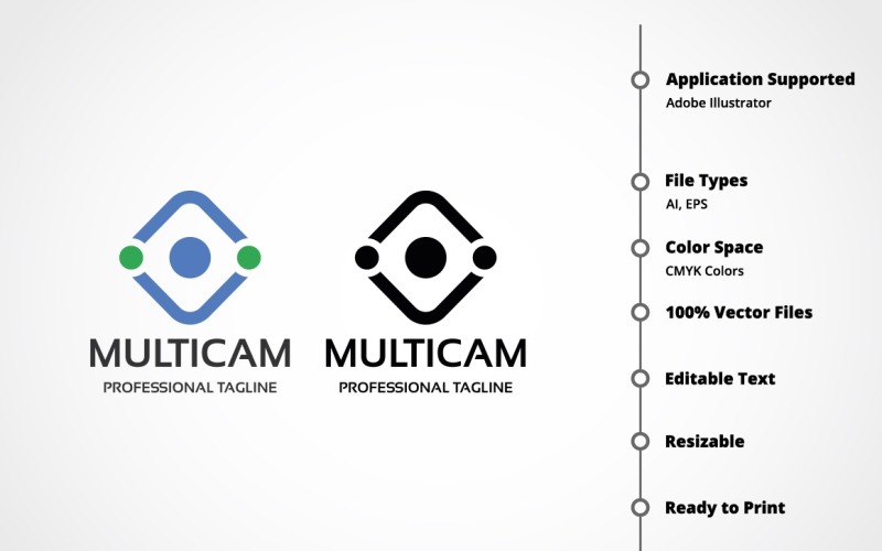 Download Шаблон логотипа "Multicam Logo Template" / Multicam Logo Template - Шаблон логотипа на тему графика brand,branding,business,camera,focus,identity,image,lens,optic,optical,photo,photograph,photographer,photography,pics,picture,professional,shutter,studio,visual identity
