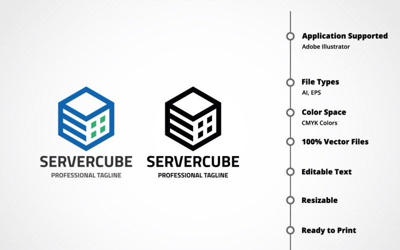 Download Шаблон логотипа "Server Cube Logo Template" / Server Cube Logo Template - Шаблон логотипа на тему графика box,business,business solutions,clean,clear,corporate,corporative,cube,cubic,cubical,data,effective,graph,internet,it,matrix,pixel,print ready,professional,results