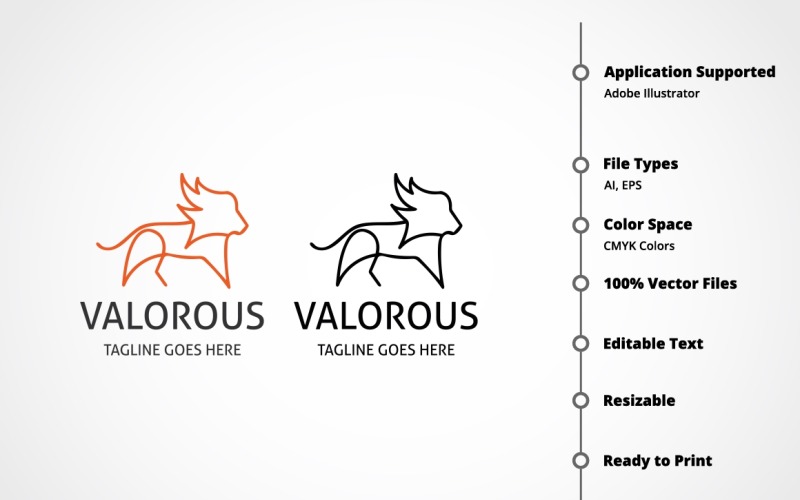 Download Шаблон логотипа "Valorous Lion Logo Template" / Valorous Lion Logo Template - Шаблон логотипа на тему графика animal,animals,brut,build,business,business logo,cat,creative,crest,design,emblem,finance,fitness,gym,hotel,king,law,law firm,letter,lion